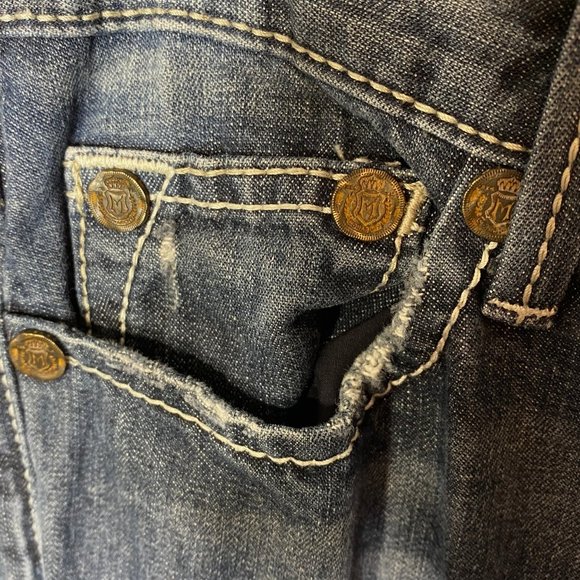 Monarchy Distressed Denim Jean 32/32 British Flag - Picture 6 of 12